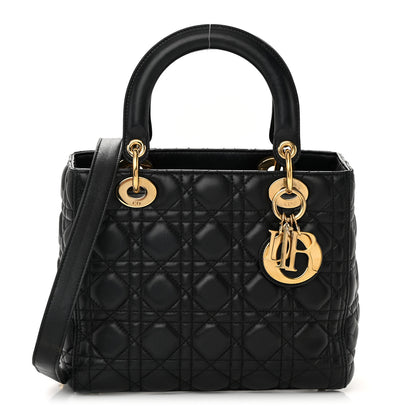 Christian Dior Lambskin Cannage Medium Lady Dior Black 1 of 15