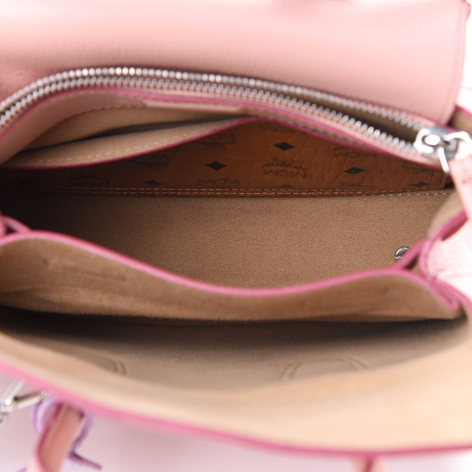 MCM Grained Calfskin Mini Milla Tote Pink Blush 5 of 9