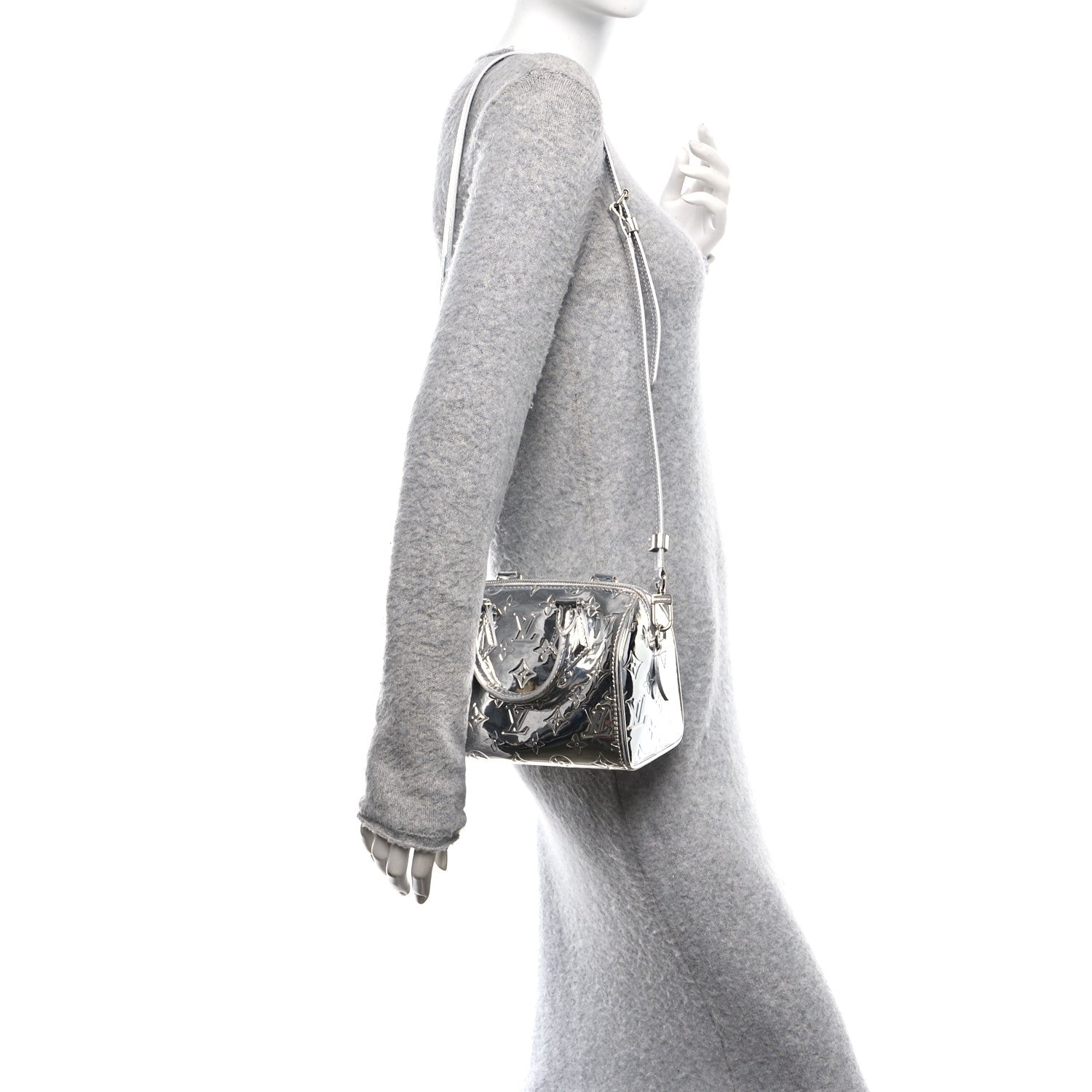 Louis Vuitton Monogram Miroir Speedy Bandouliere 20 Silver 2 of 13
