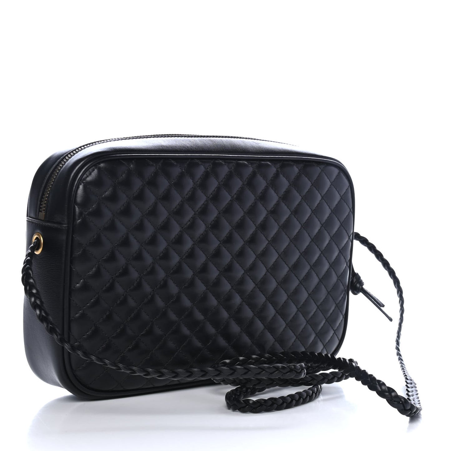 Calfskin Web Trapuntata Small GG Shoulder Bag Black