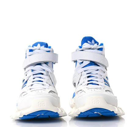 Balenciaga X ADIDAS Calfskin Fabric Mesh Womens Triple S High Top Sneakers 39 White Blue 3 of 8
