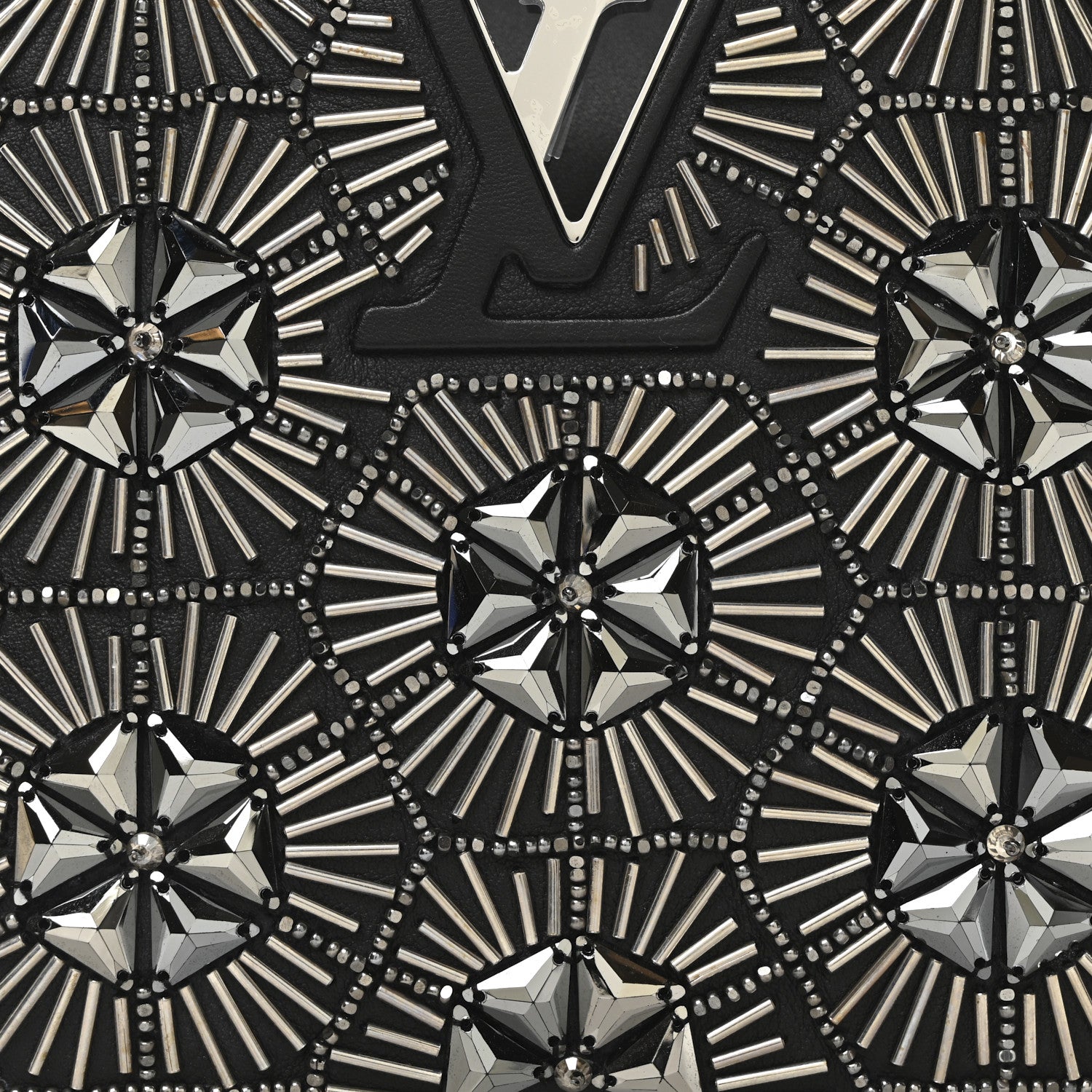 Louis Vuitton Calfskin Galaxi Sequin Mini Capucines Black 6 of 8