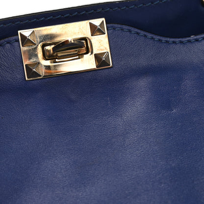 Valentino Garavani Vitello Medium Rockstud Tote Blue China 17 of 17