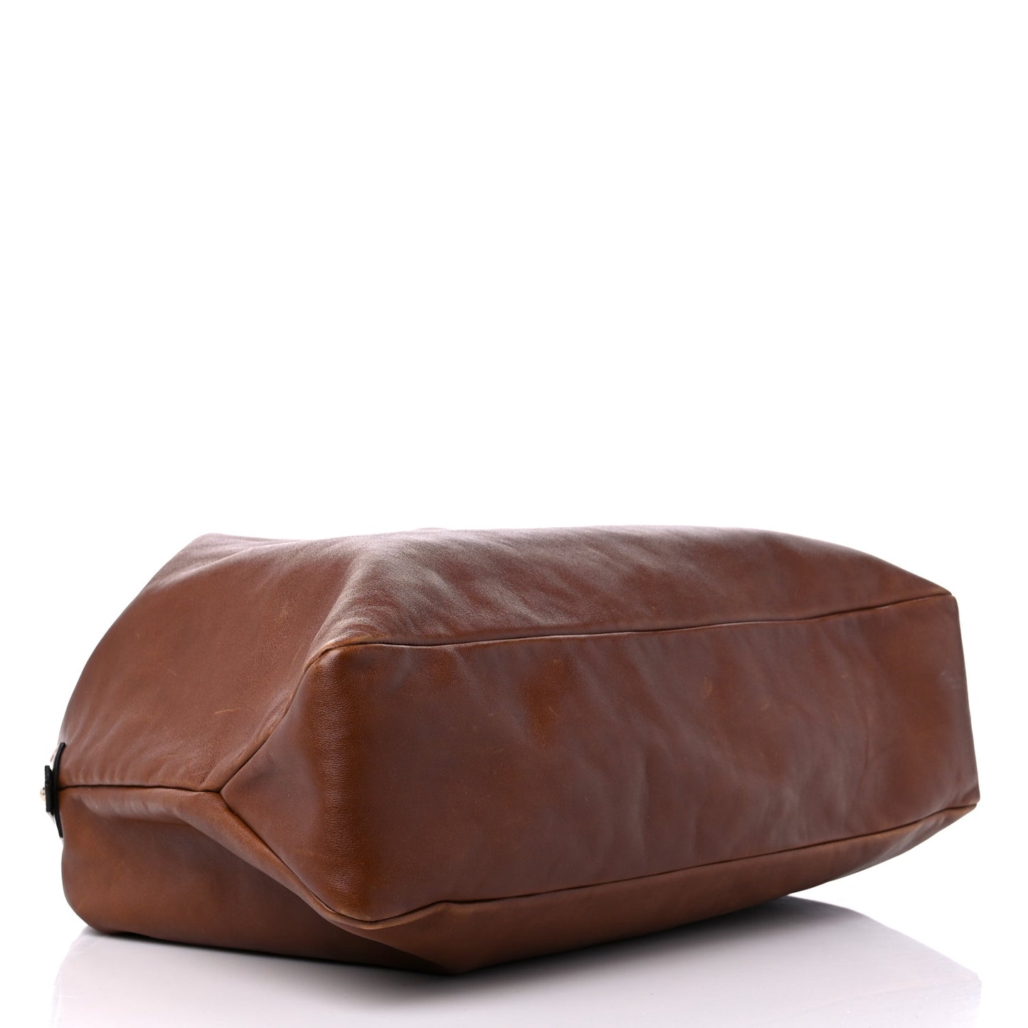 Calfskin Large Horsebit Chain Hobo Brown