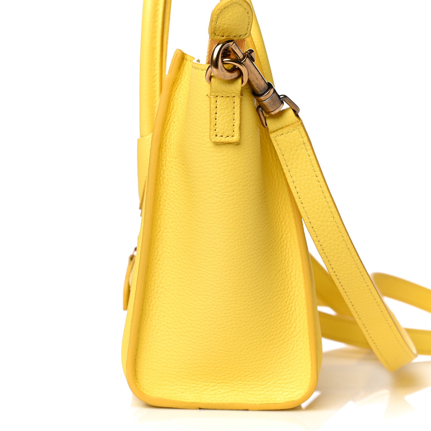 Drummed Calfskin Nano Luggage Citron