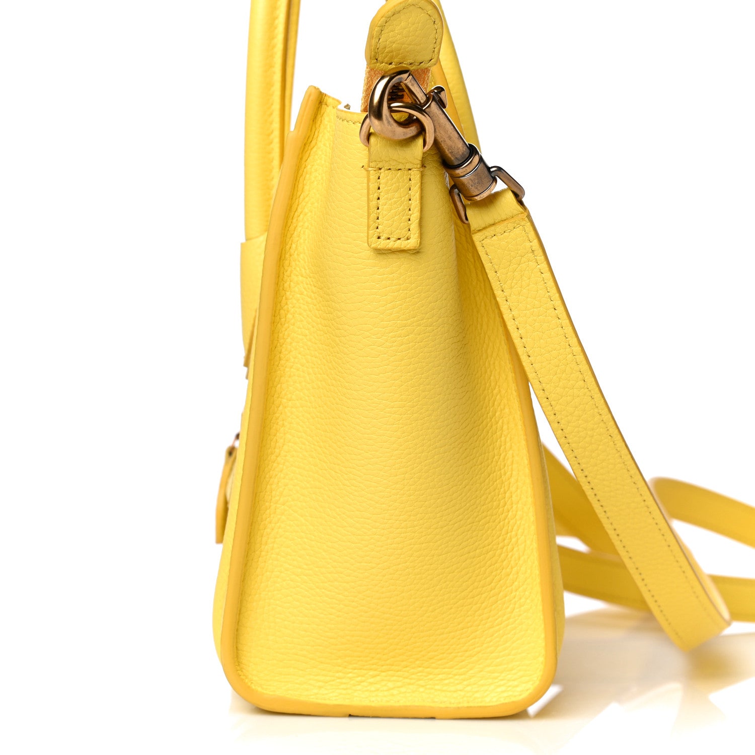 Celine Drummed Calfskin Nano Luggage Citron 11 of 12