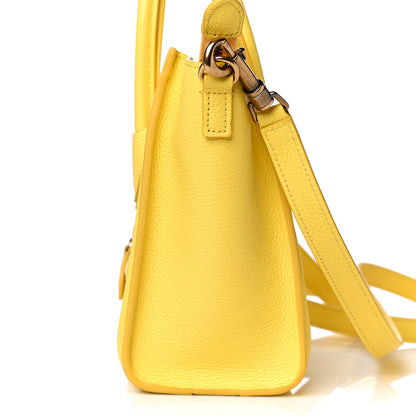 Celine Drummed Calfskin Nano Luggage Citron 11 of 12