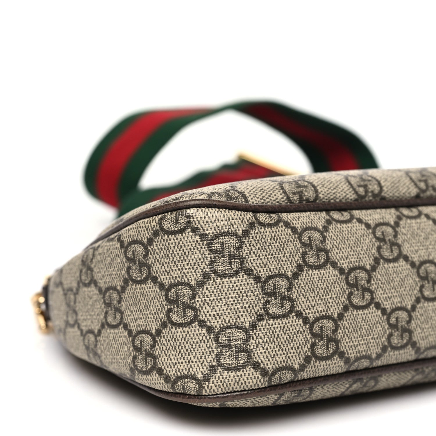 Gucci GG Supreme Monogram Textured Dollar Calfskin Web Small Ophidia GG Handbag Beige Ebony New Acero 9 of 10