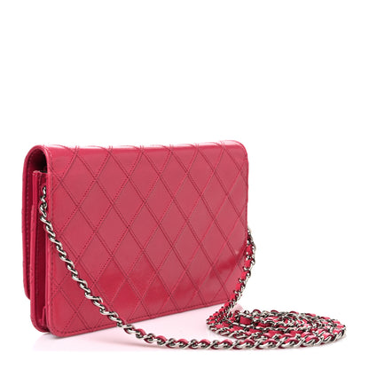 Chanel Lambskin Diamond Stitched Wallet On Chain WOC Pink 2 of 10