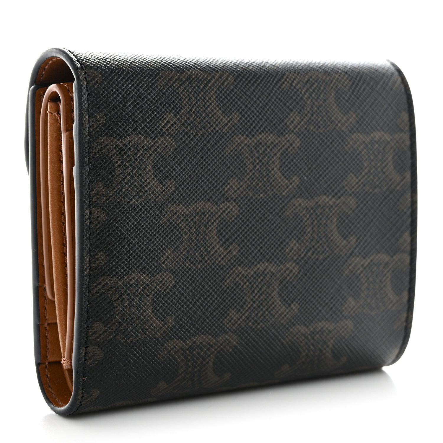Celine Triomphe Canvas Small Triomphe Wallet Tan 3 of 9