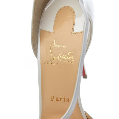 Christian Louboutin Patent Kid Round And Square 100 Pumps 41 Bianco 6 of 10