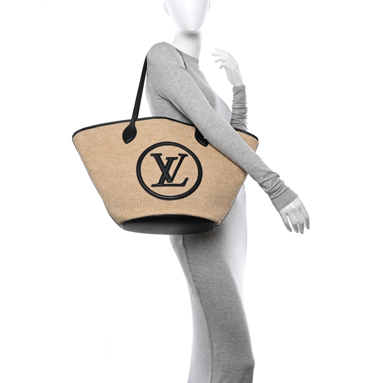 Louis Vuitton Raffia Saint Jacques Tote Black 2 of 13