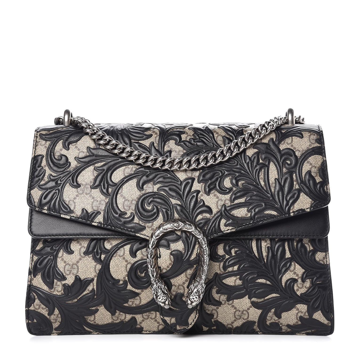 Gucci GG Supreme Monogram Arabesque Medium Dionysus Shoulder Bag Black 1 of 14
