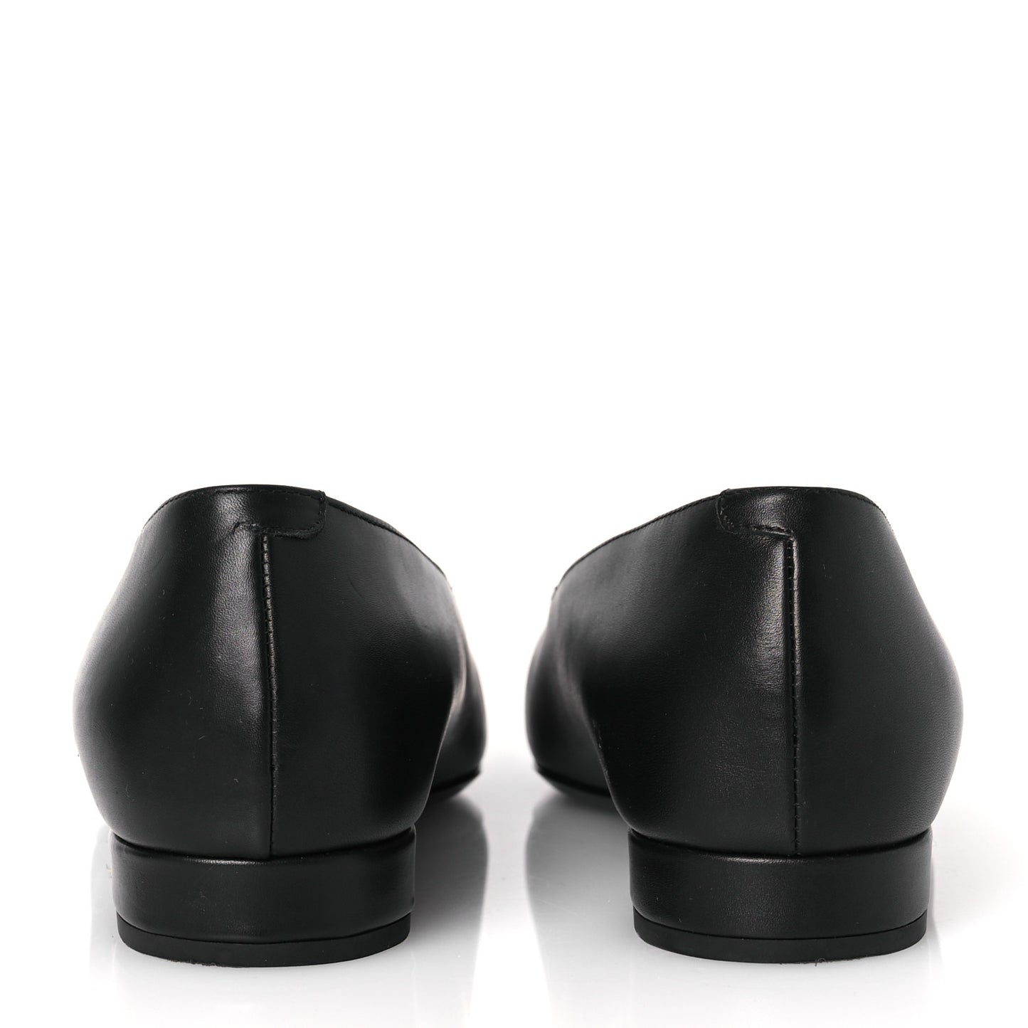 Lambskin Cap Toe CC Uniform Ballerina Flats 38 Black