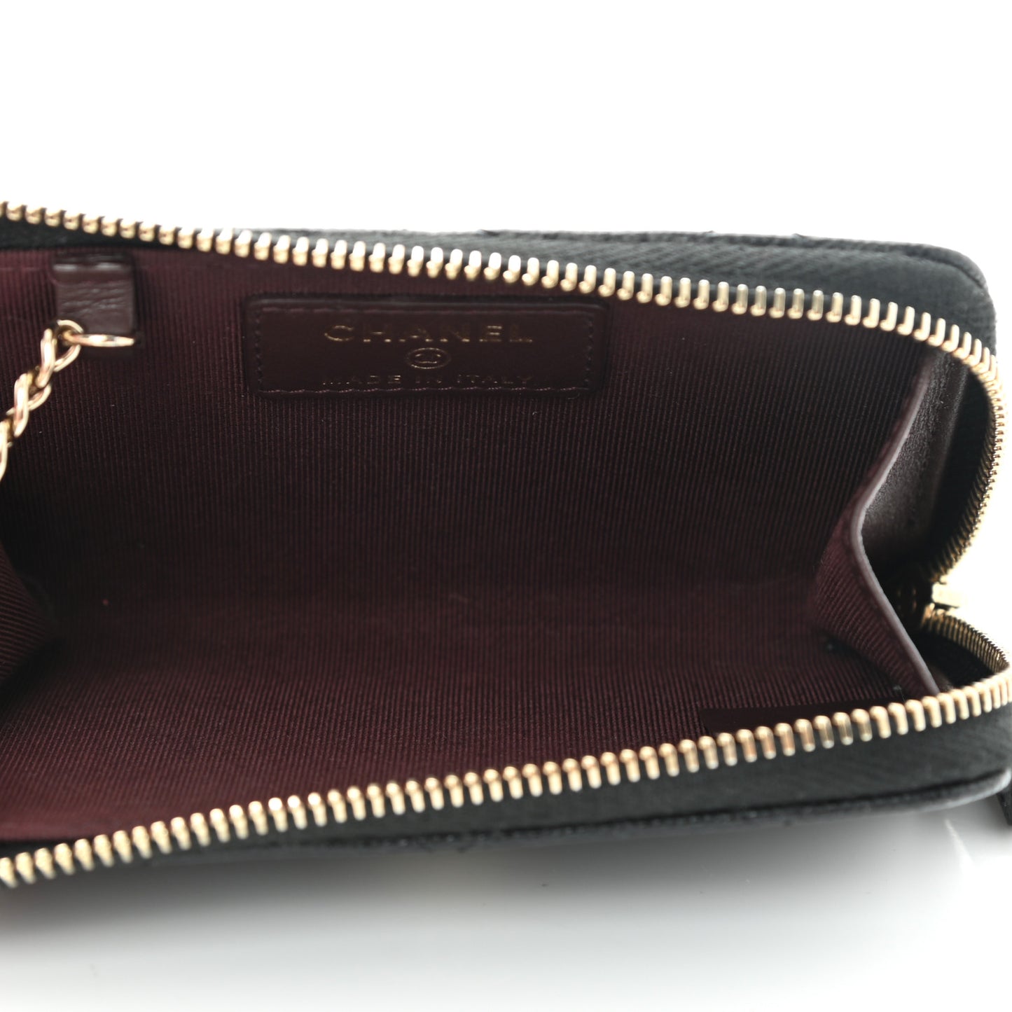Caviar Quilted Zipped Key Holder Case Black