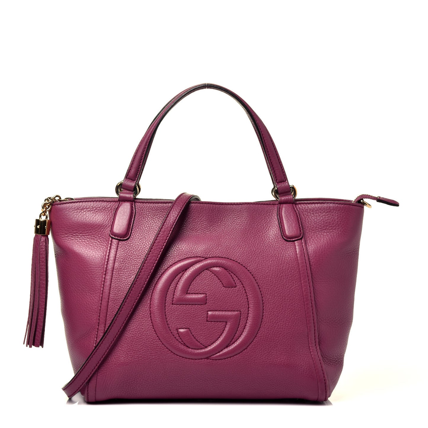 Pebbled Calfskin Small Soho Top Handle Bag Peonia Flower