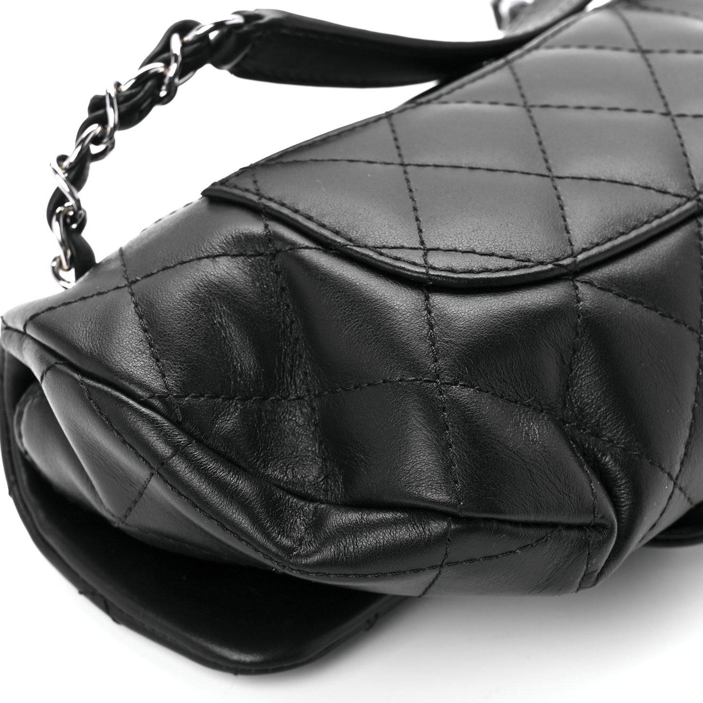 Calfskin Quilted CC Uniform Flap Belt Bag Black