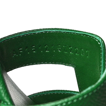 Hermes Epsom Oasis Sandals 37.5 Vert Cactus 6 of 8