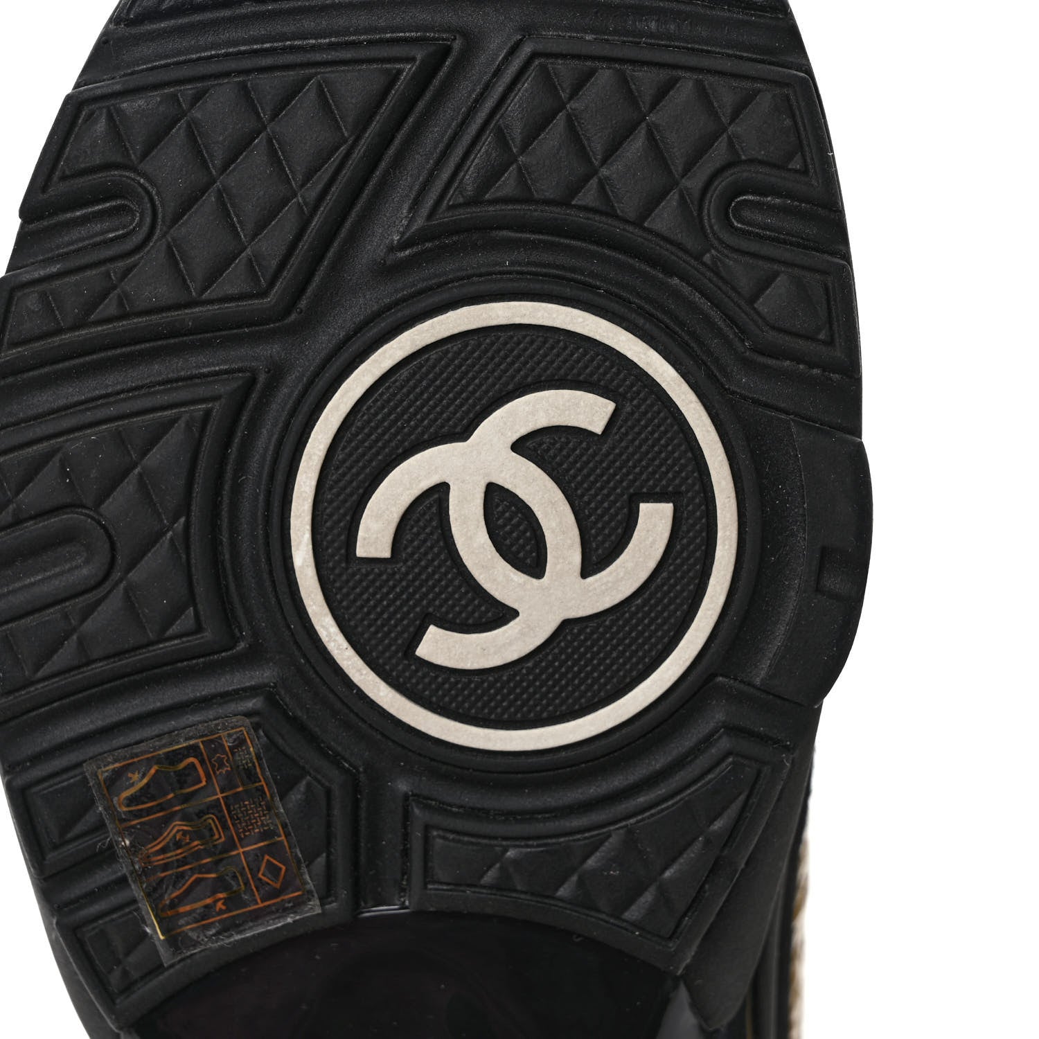 Chanel Suede Calfskin Fabric CC High Top Sneakers 40 Black Turquoise Gold 6 of 8