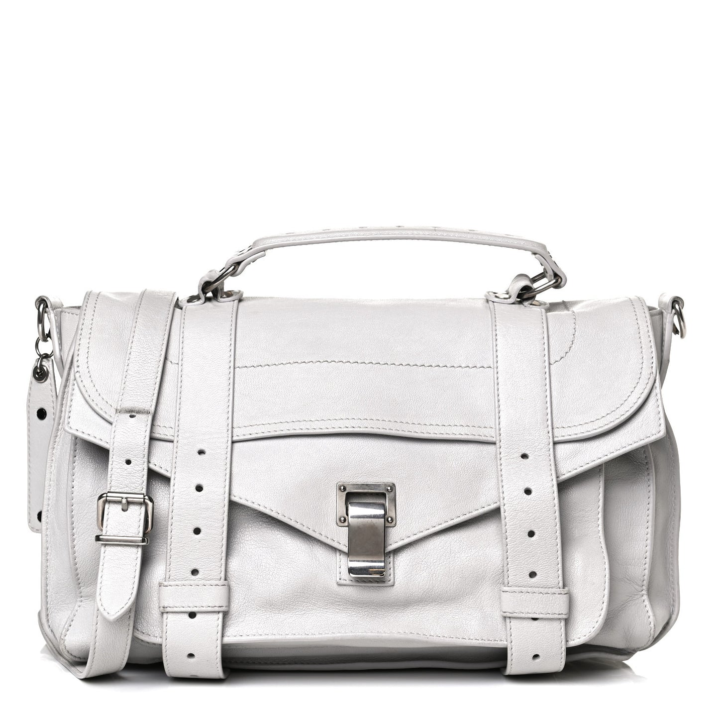 Lambskin Medium PS1 Satchel Pale Steel
