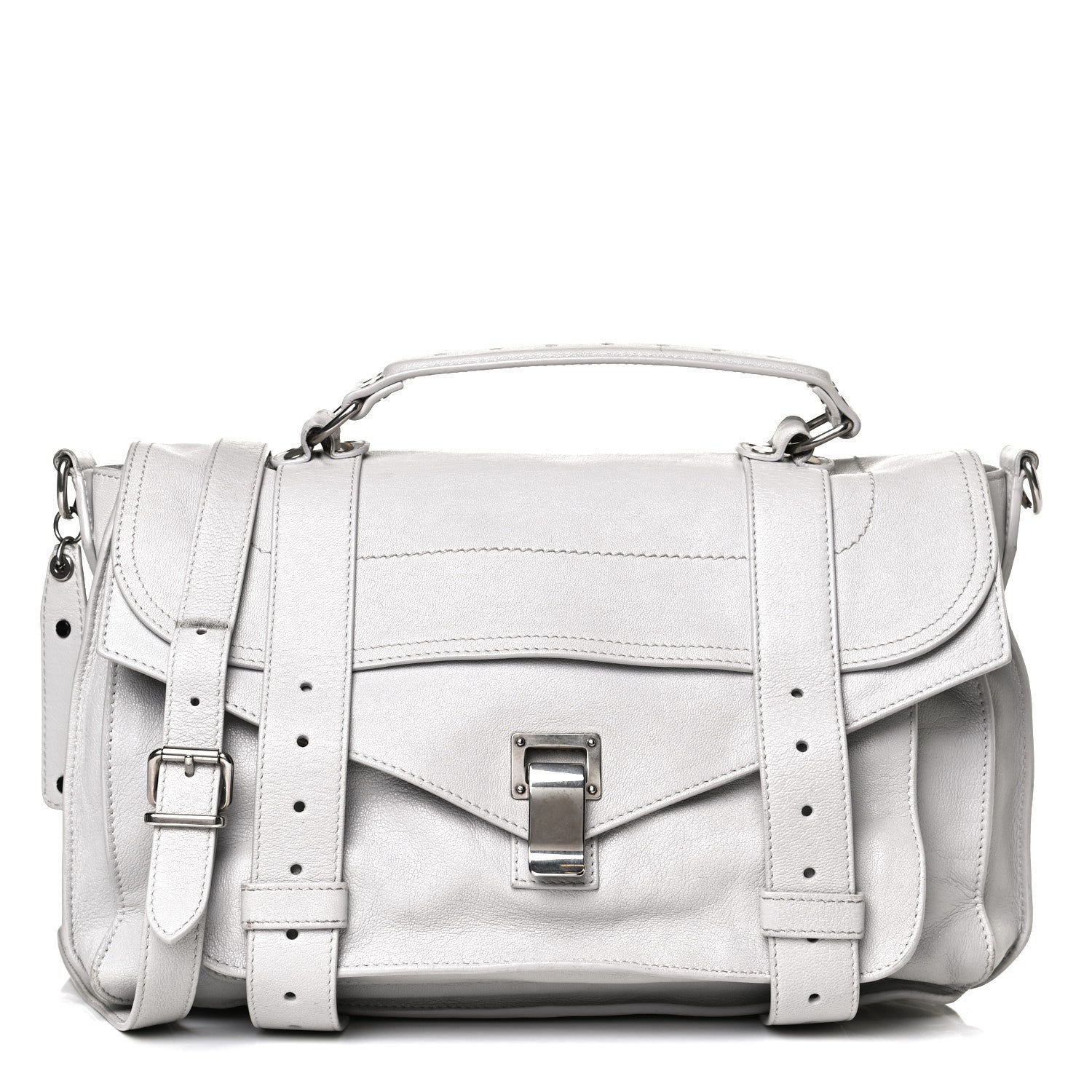 Proenza Schouler Lambskin Medium PS1 Satchel Pale Steel 1 of 15