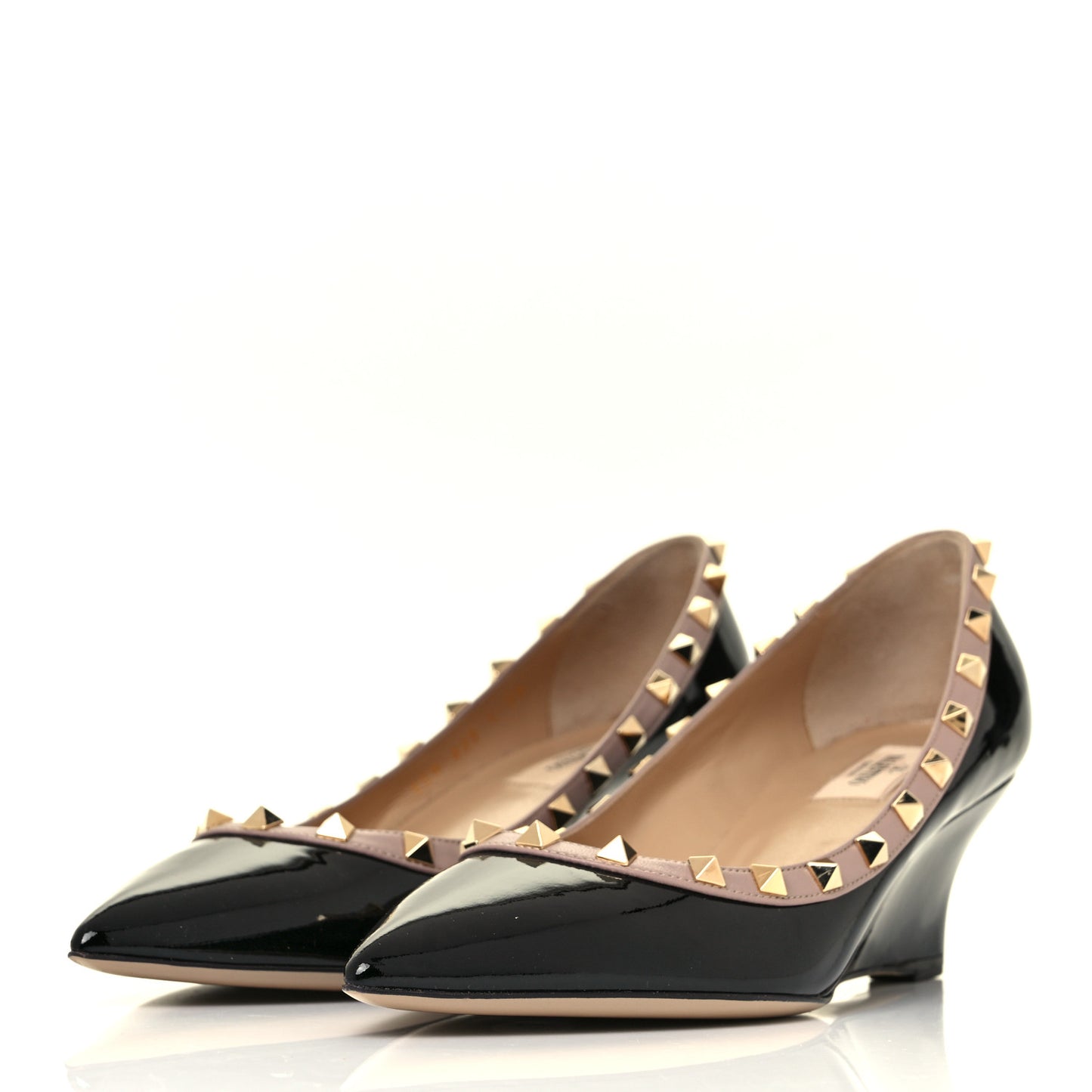 Patent Rockstud 70mm Wedges 39 Black Poudre