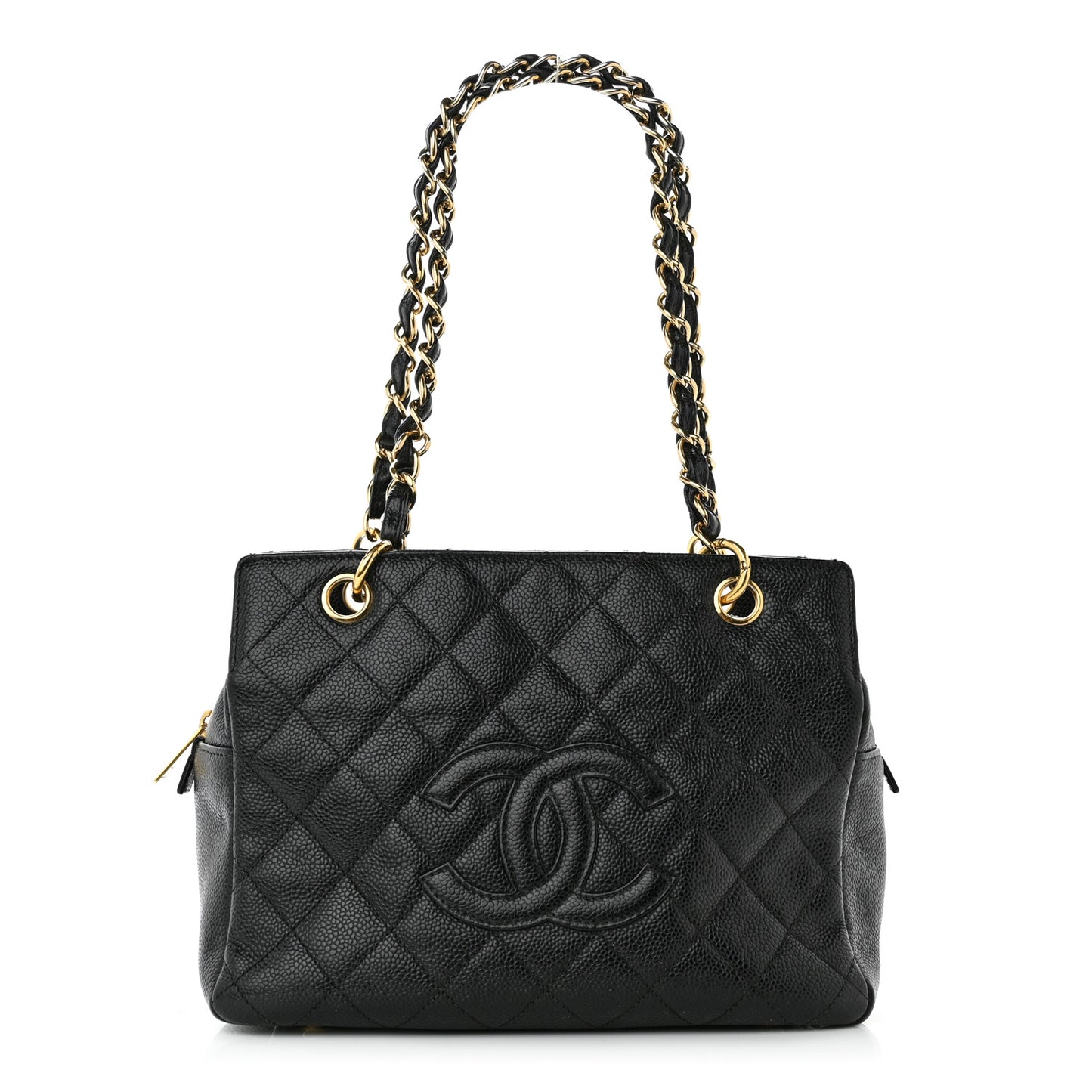 Caviar Quilted Petit Timeless Tote PTT Black