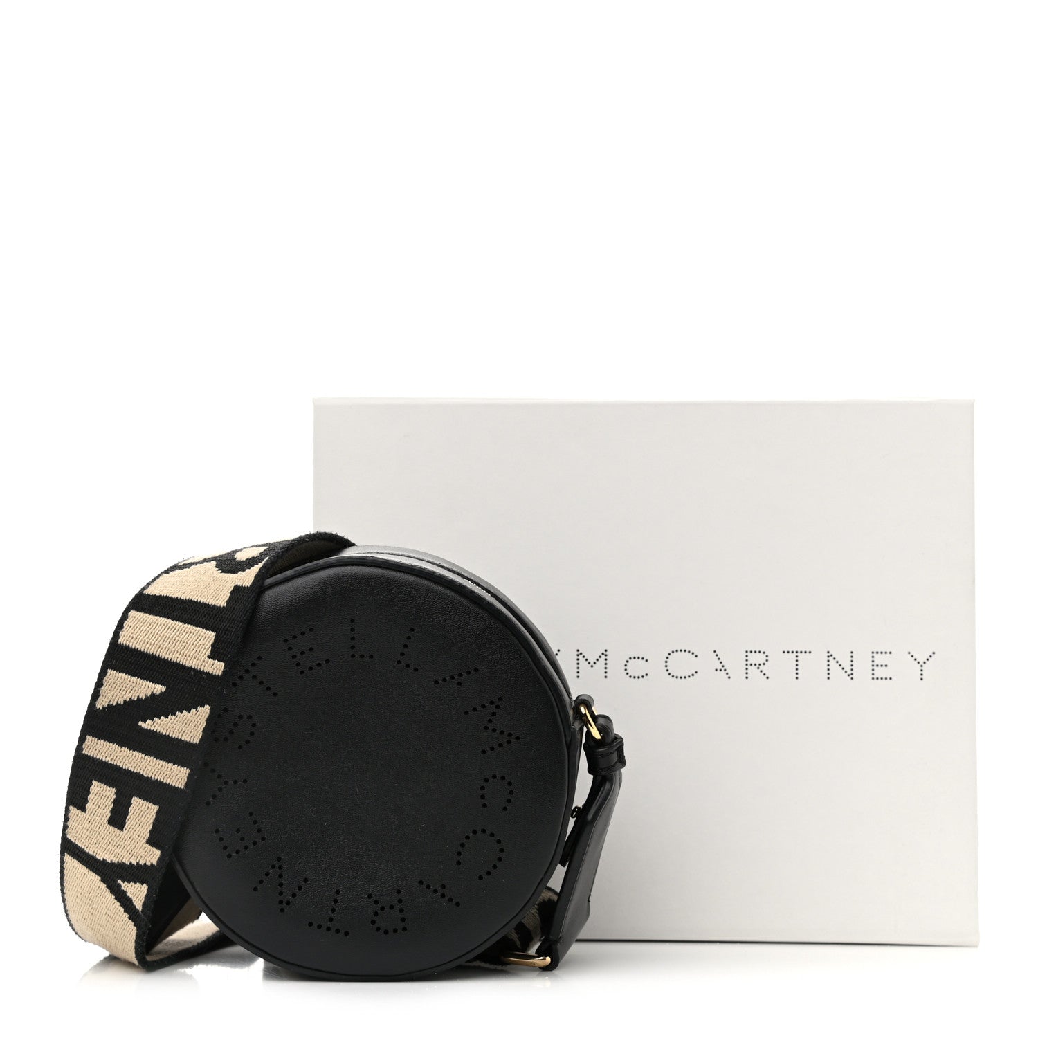 Stella McCartney Eco Alter Nappa Perforated Round Logo Crossbody Black 16 of 16