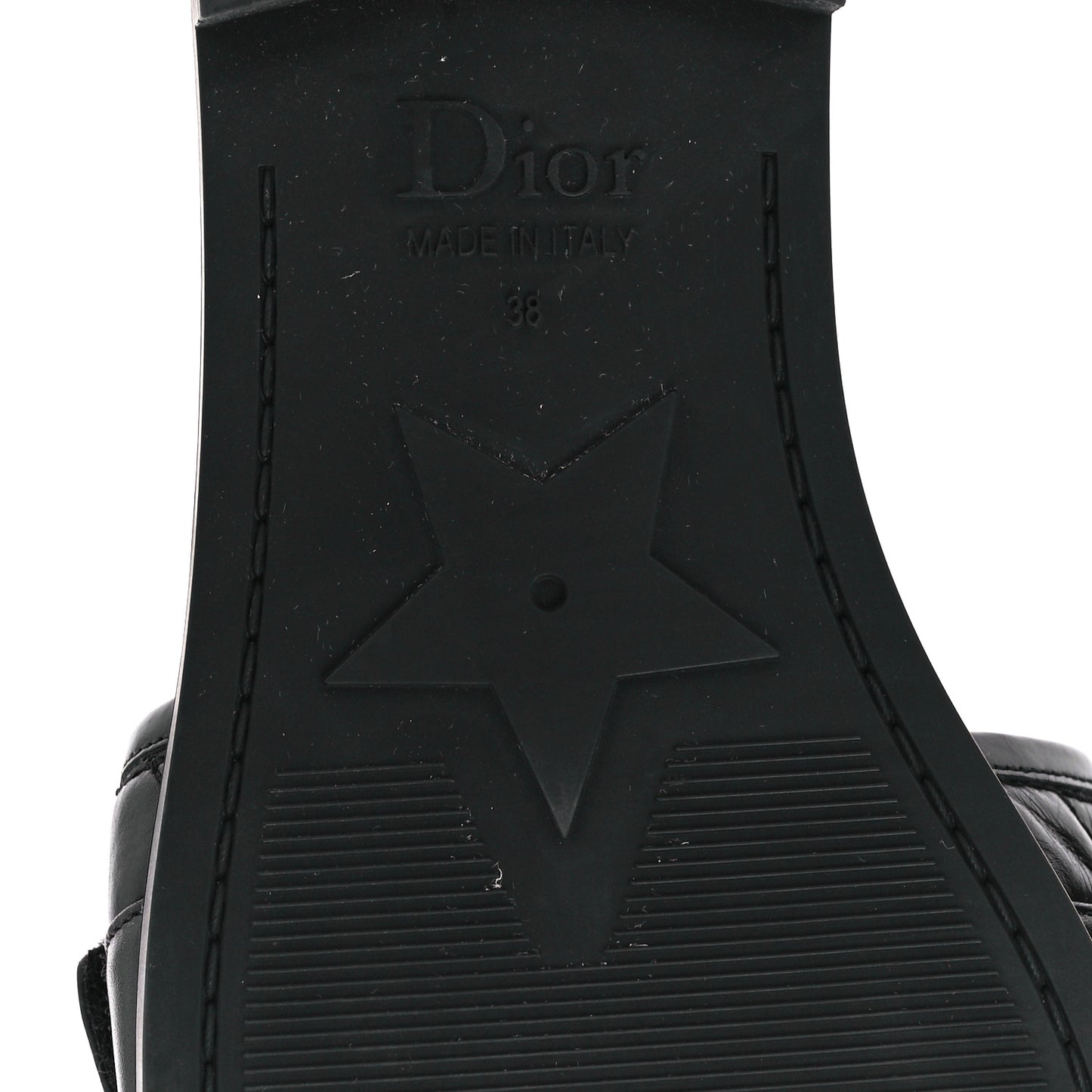Calfskin Cannage Dio(r)evolution Slide Sandals 38 Black