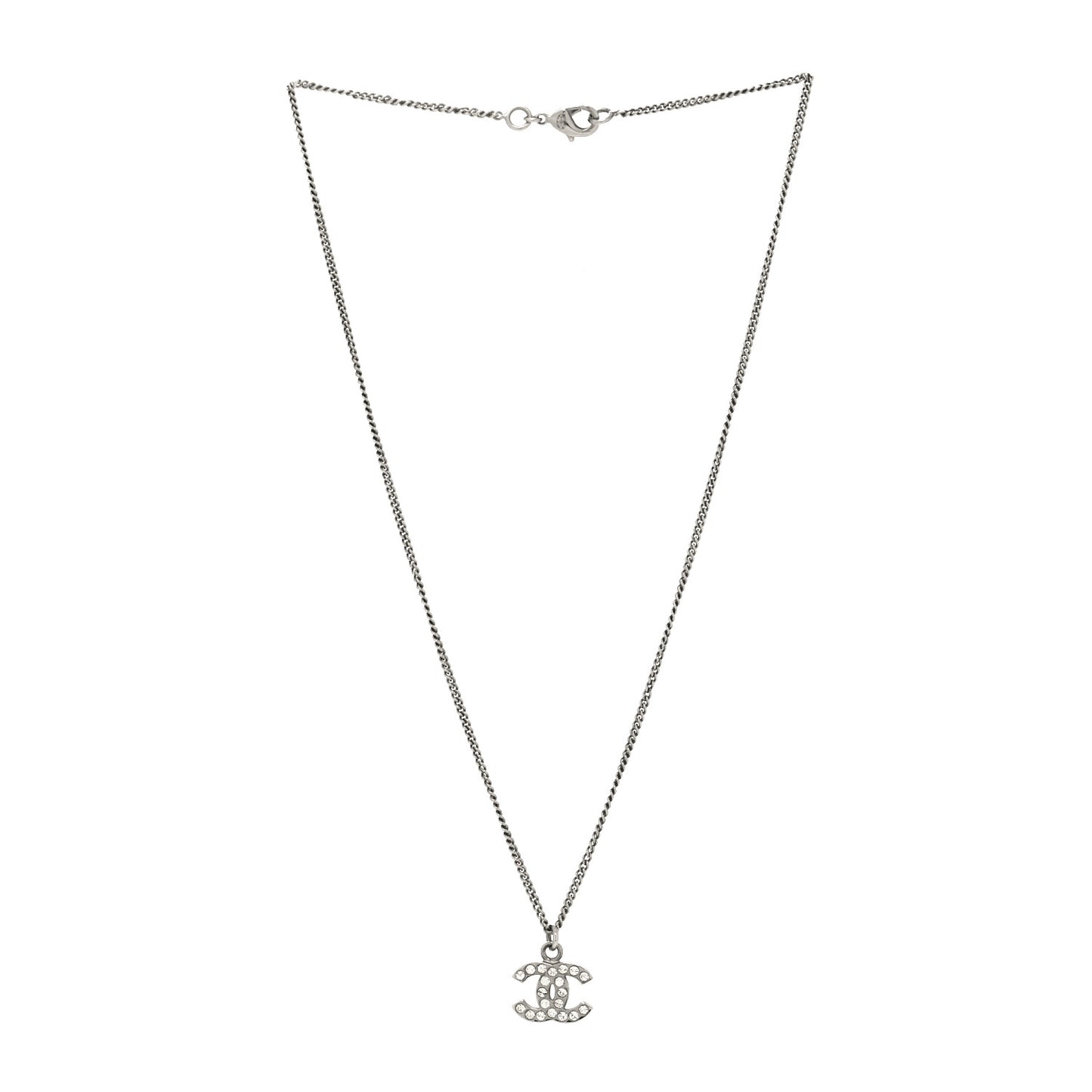 Crystal Timeless CC Necklace Silver
