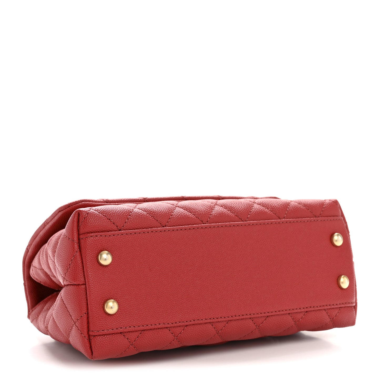 Caviar Lizard Embossed Quilted Mini Coco Handle Flap Red