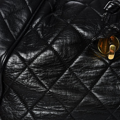 Chanel Lambskin Quilted Drawstring Backpack Black 9 of 10