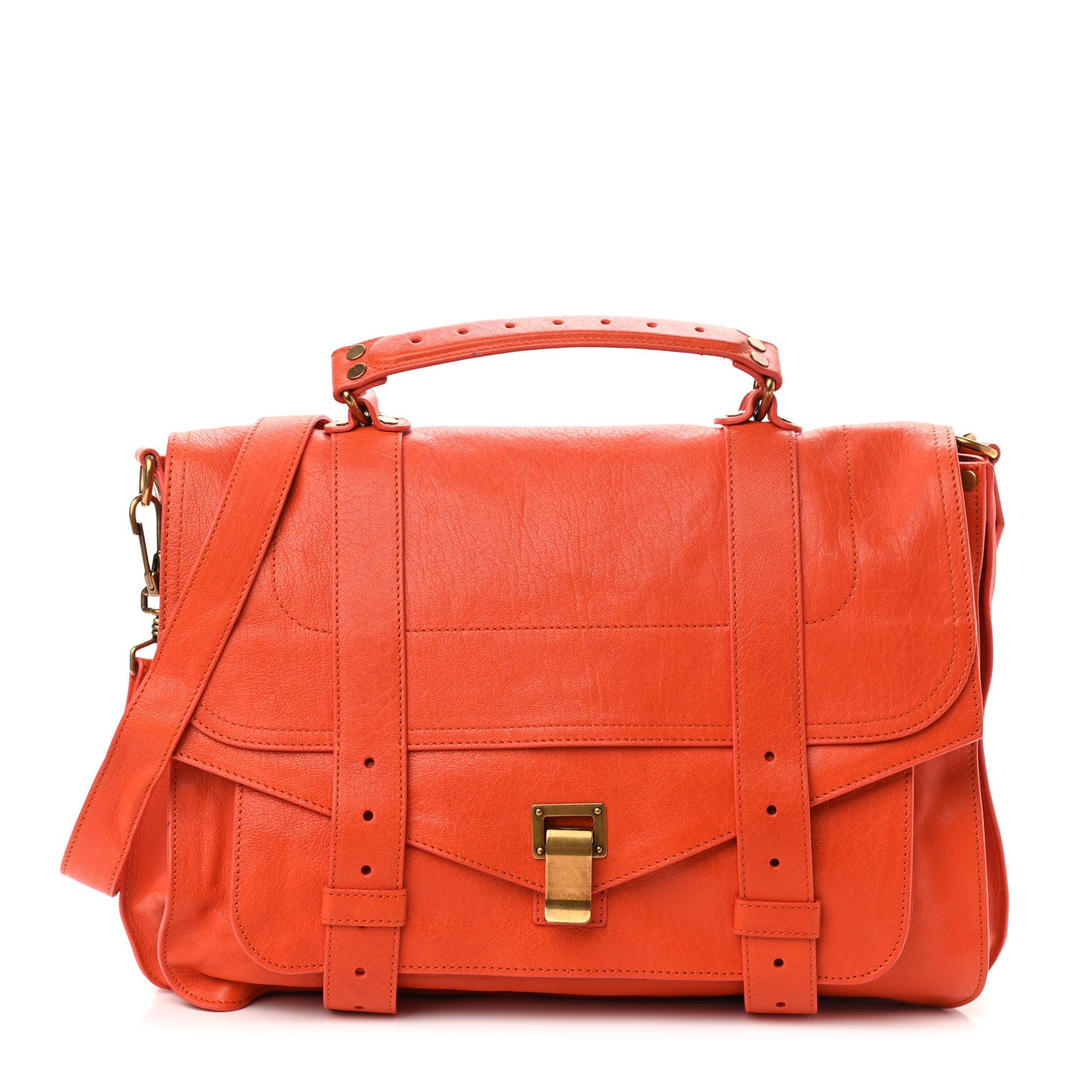 Proenza Schouler Lambskin Large PS1 Satchel Orange 1 of 10