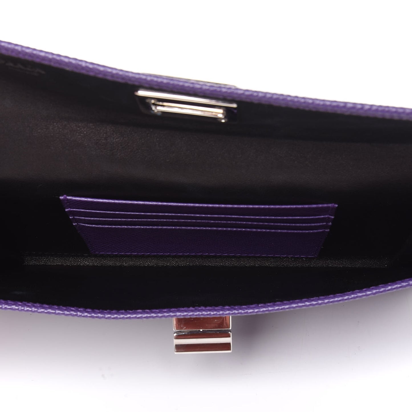 Saffiano Lux Flap Clutch Viola