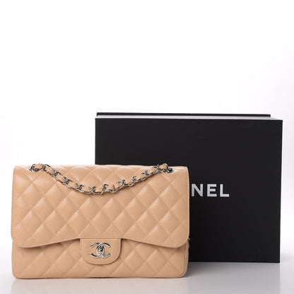 Chanel Caviar Quilted Jumbo Double Flap Beige Clair 8 of 8