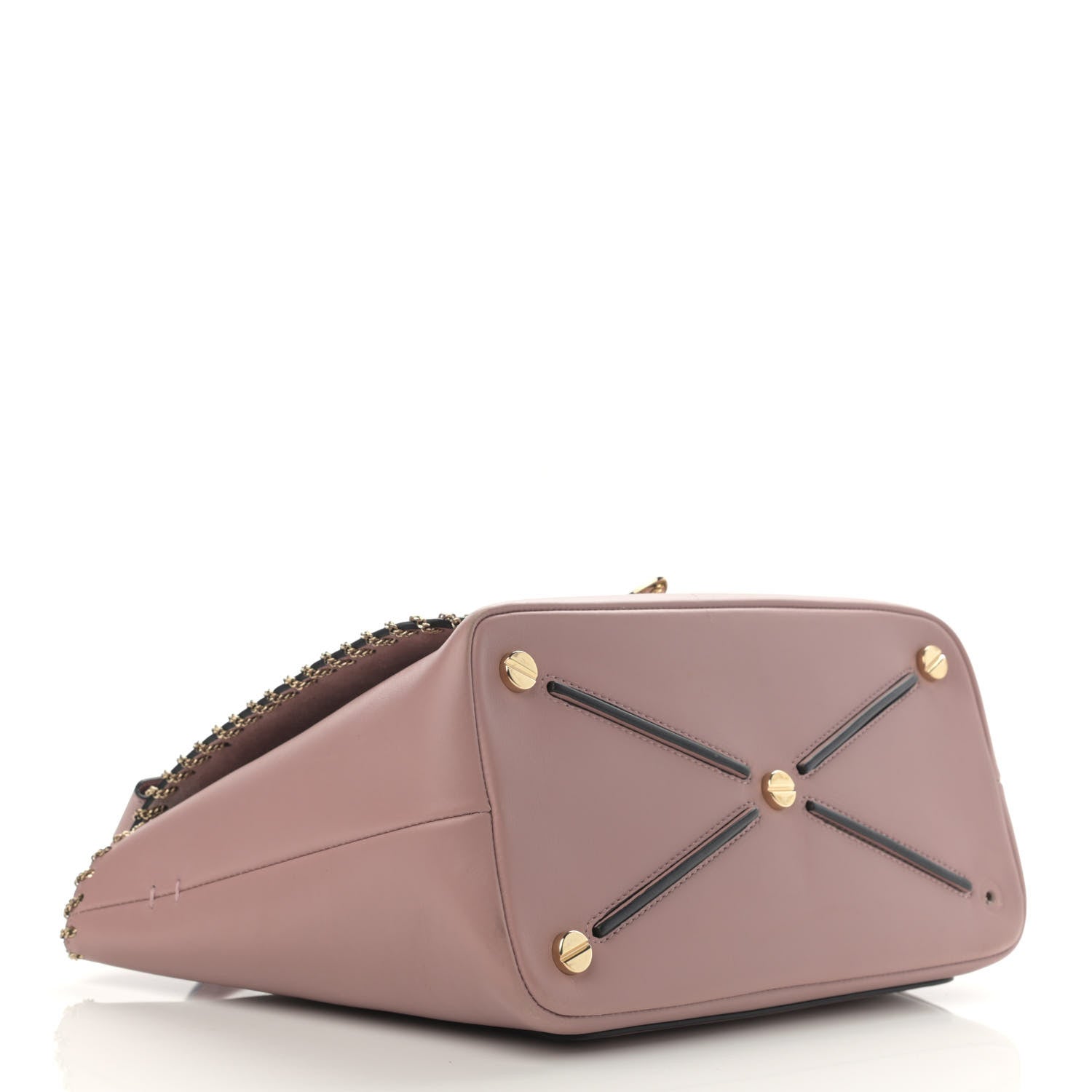 Valentino Garavani Calfskin Groumette Small Demilune Double Handle Satchel Lipstick 4 of 19