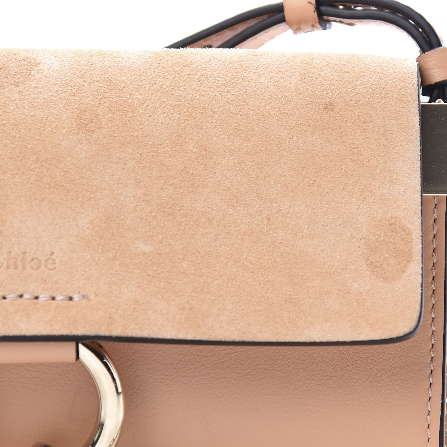 Suede Calfskin Mini Faye Shoulder Bag Milky Orange