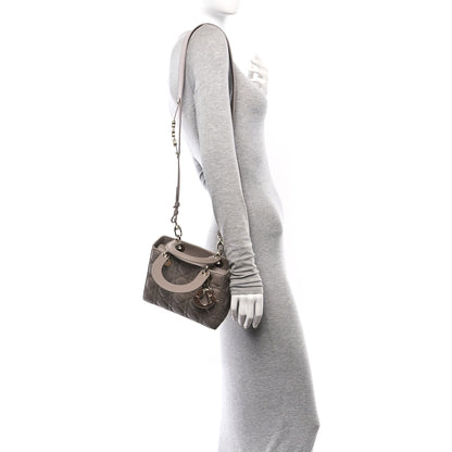 Christian Dior Lambskin Cannage Small My ABCDior Lady Dior Taupe 2 of 10