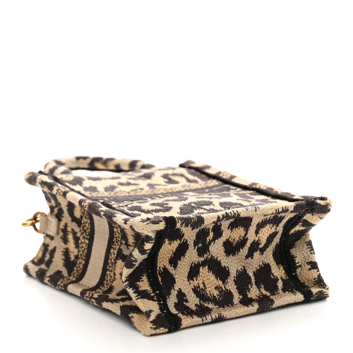Canvas Mizza Embroidered Mini Book Tote Phone Bag Beige