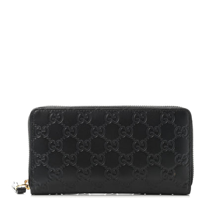 Gucci Guccissima Signature Zip Around Wallet Black 1 of 4