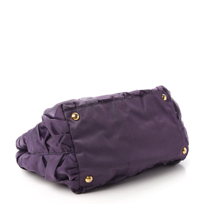 Prada Tessuto Nylon Origami Pleated Handbag Mirtillo 4 of 9