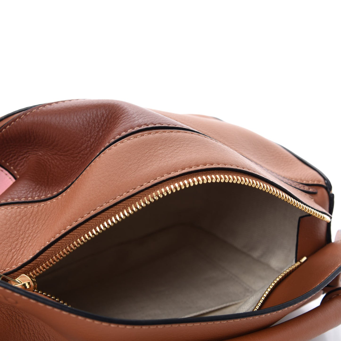 Calfskin Small Puzzle Bag Tan Medium Pink