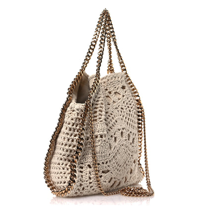 Stella McCartney Cotton Crochet Falabella Ajouree Tote Bag White 3 of 9