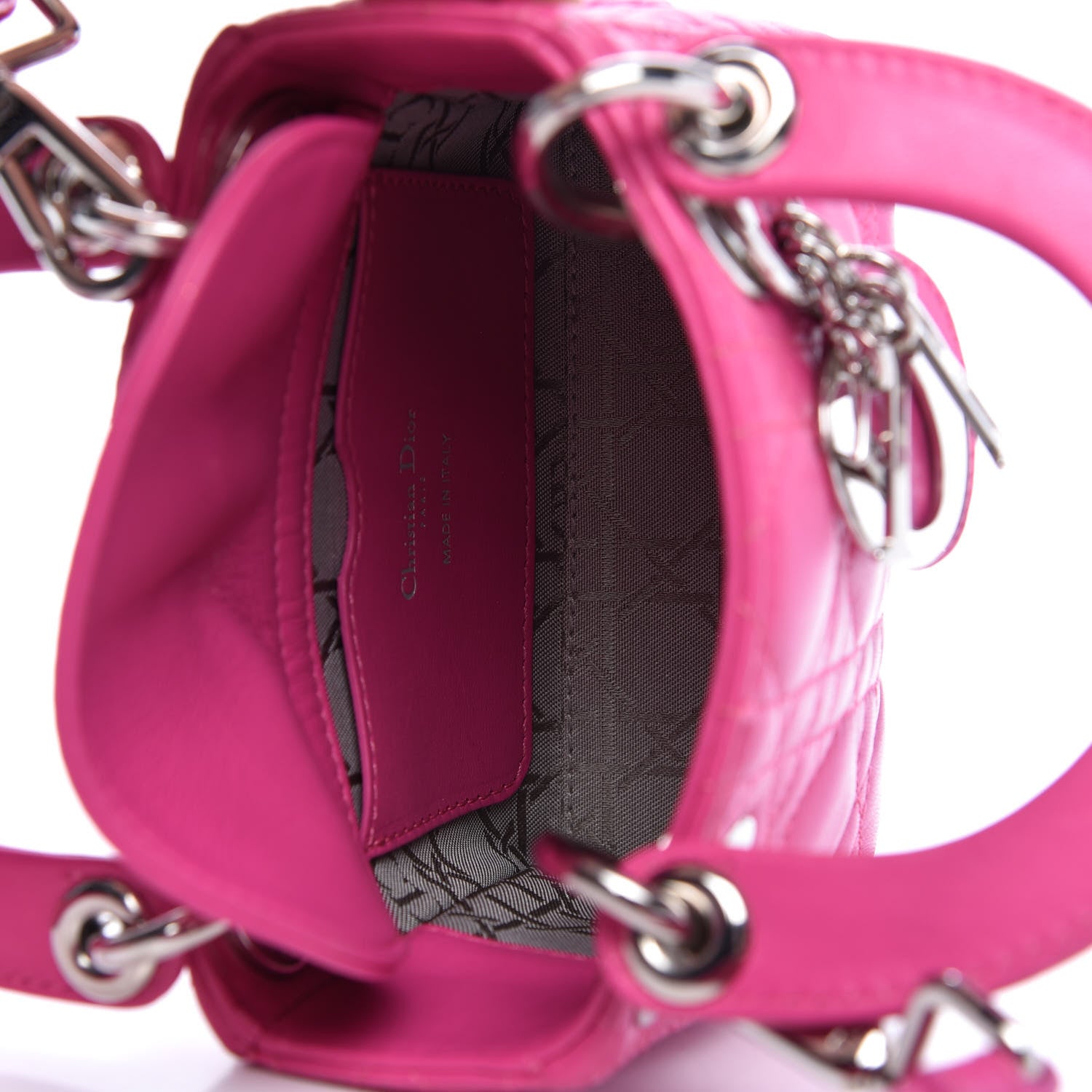 Christian Dior Lambskin Cannage Nano Lady Dior Fuchsia 5 of 10