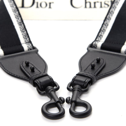 Christian Dior Canvas Embroidered Shoulder Strap Black Ultramatte 3 of 6