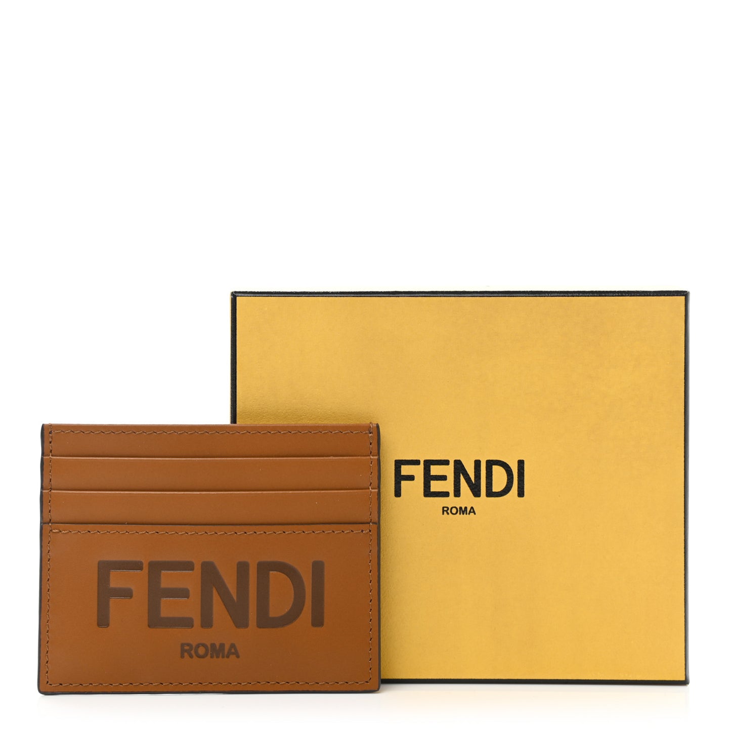 Vitello King Grace Light Logo Embossed Card Holder Cuoio Ebano