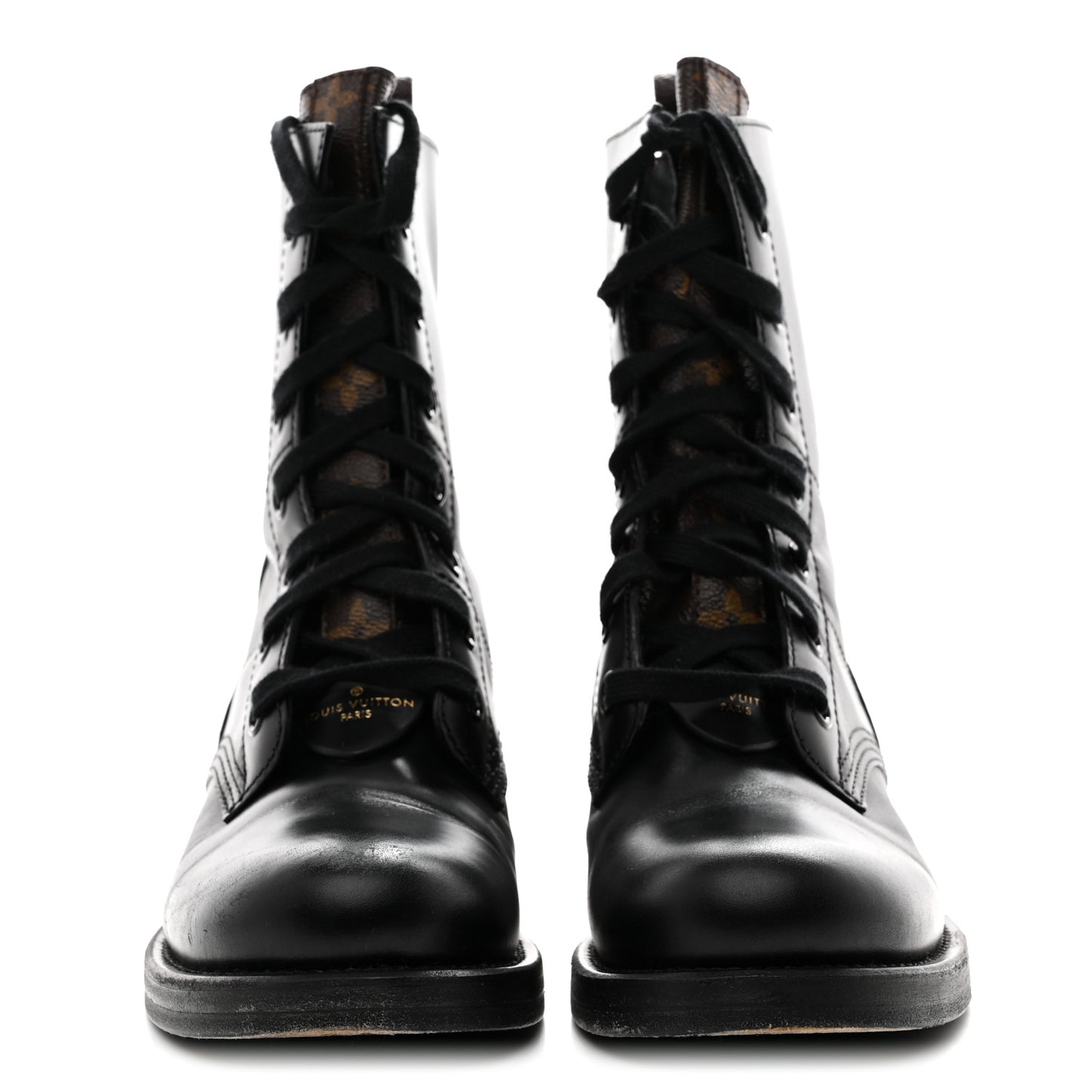 Calfskin Monogram Metropolis Flat Ranger Boots 39 Black
