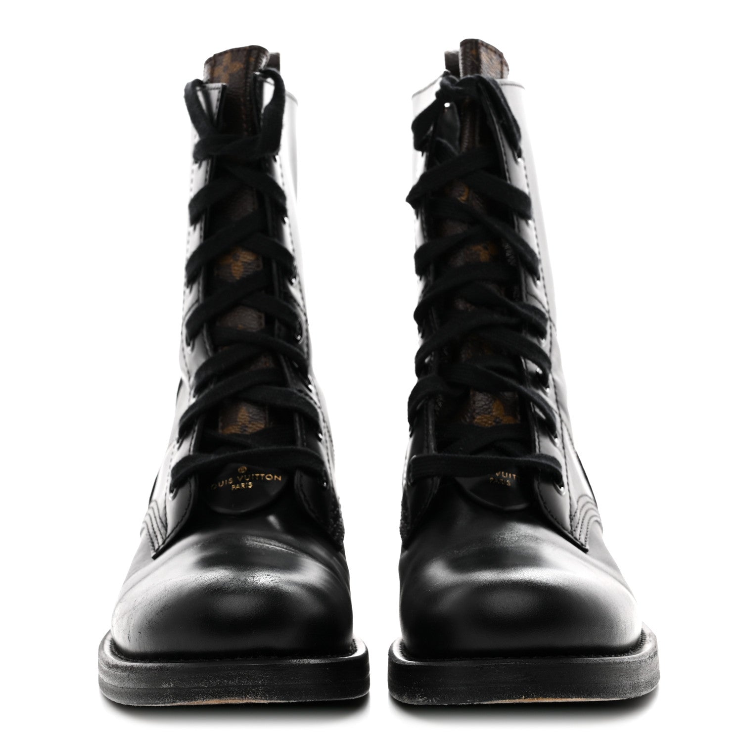 Louis Vuitton Calfskin Monogram Metropolis Flat Ranger Boots 39 Black 3 of 9
