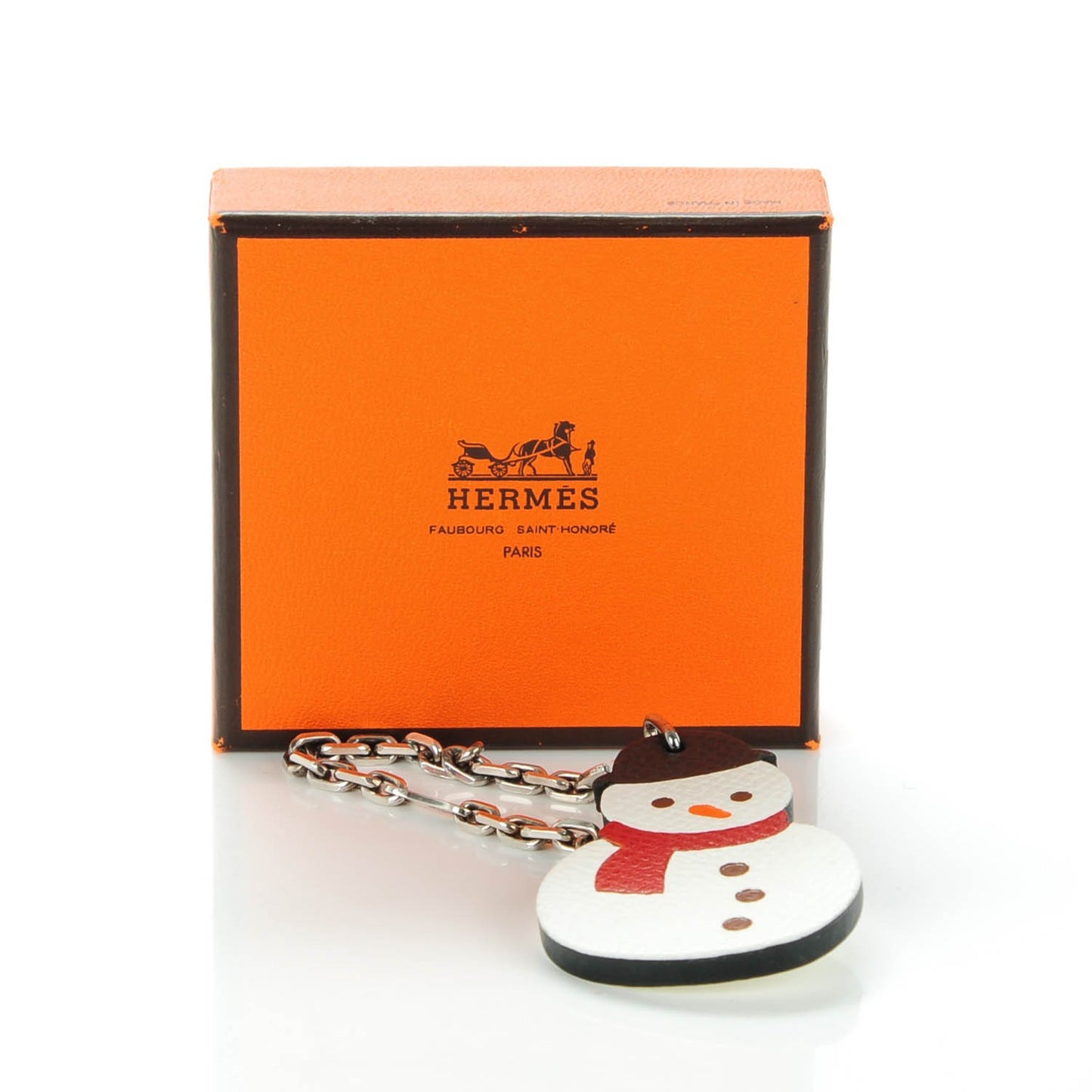 Epsom Snowman Bag Charm White