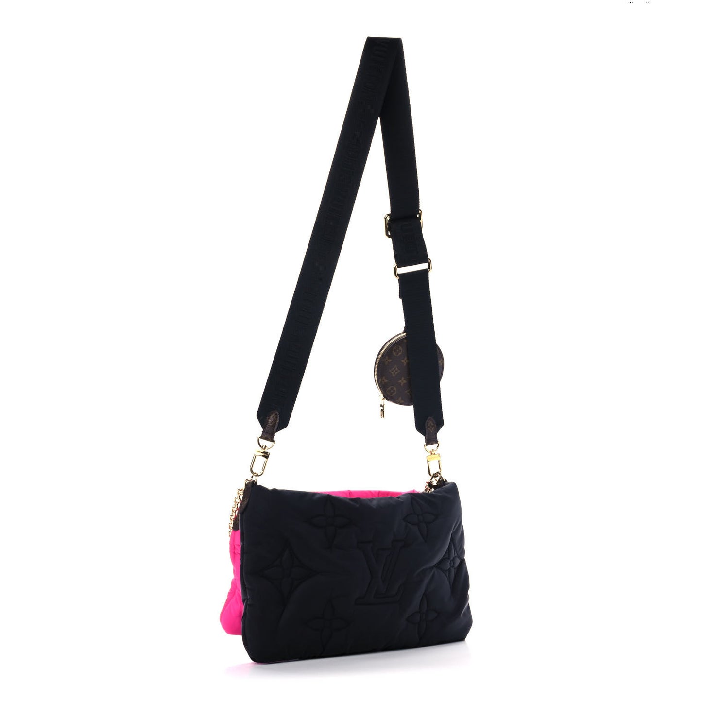 Econyl Monogram Pillow Maxi Multi Pochette Accessories Black Fuchsia
